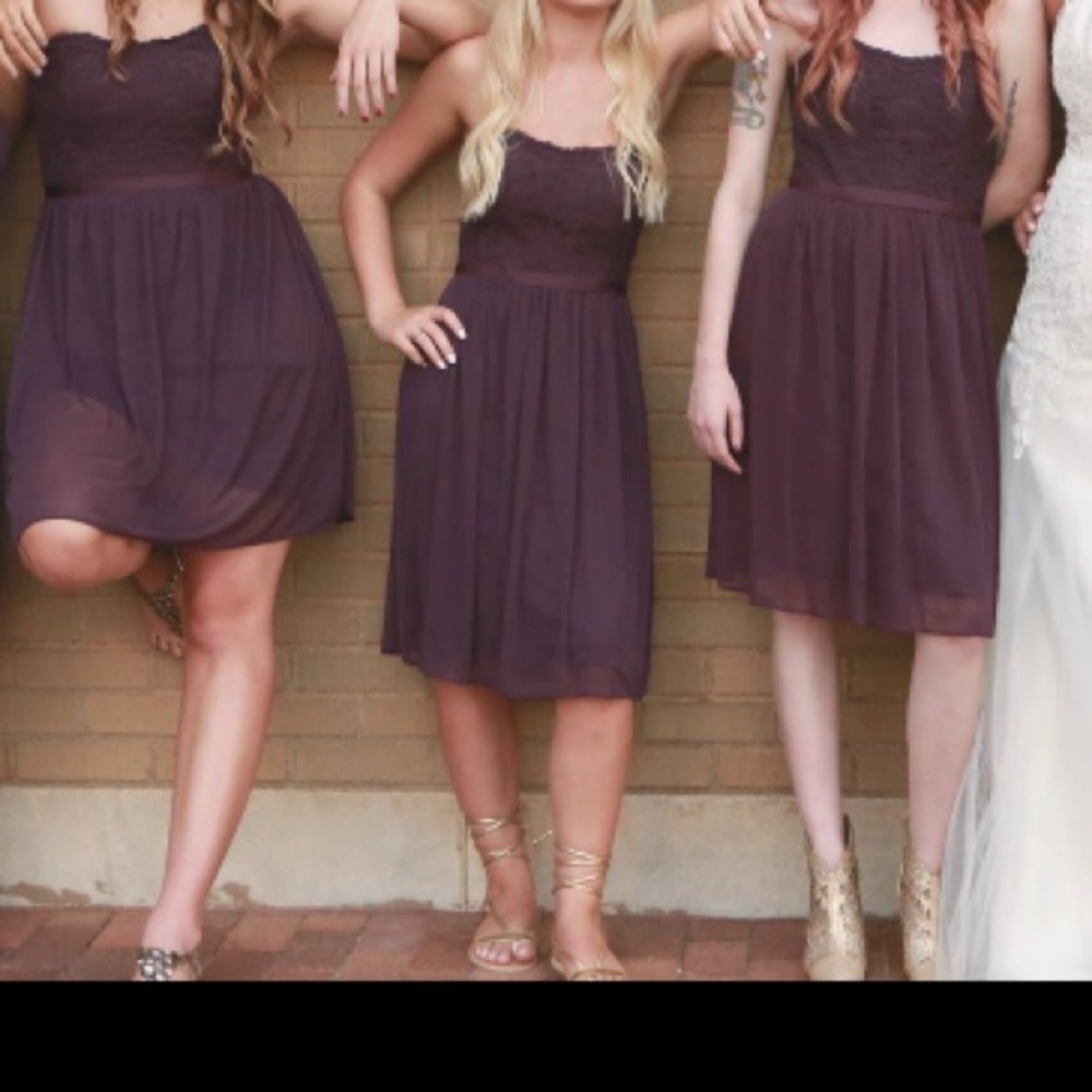 David’s bridal dark purple bridesmaid dress